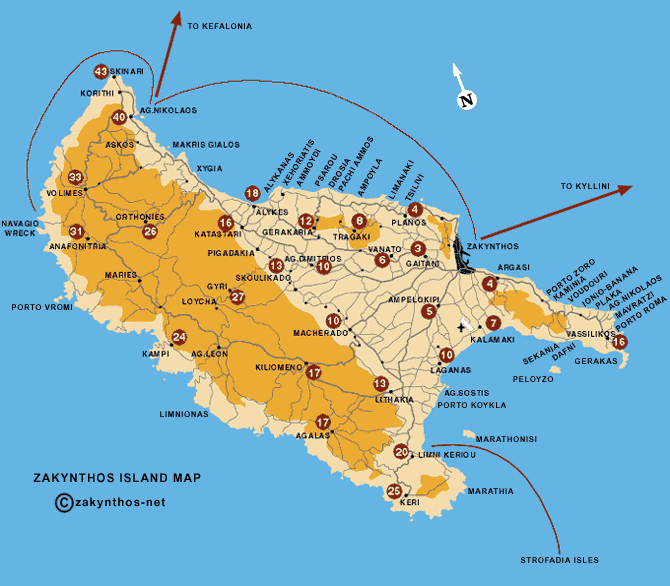 Zakynthos Map